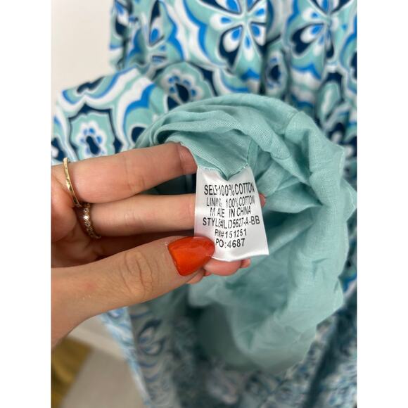 Baltic Born NWT Zoey Smocked Maxi Dress Blue Sz XL - Picture 7 of 8